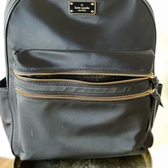 ♠️ large black multi pocket Kate Spade backpack. Kate Spade Chelsea Nylon Large Backpack Black – Balilene main image 3